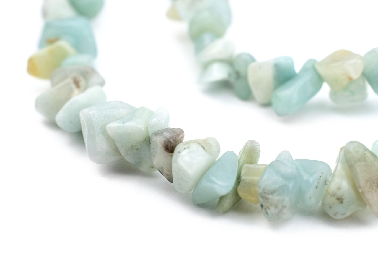 The Bead Chest Amazonite Chip Beads 7mm Green Chips Gemstone 35 Inch Strand